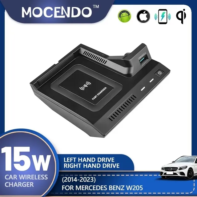 Chargeur sans fil voiture Qi 15W charge rapide Mercedes…