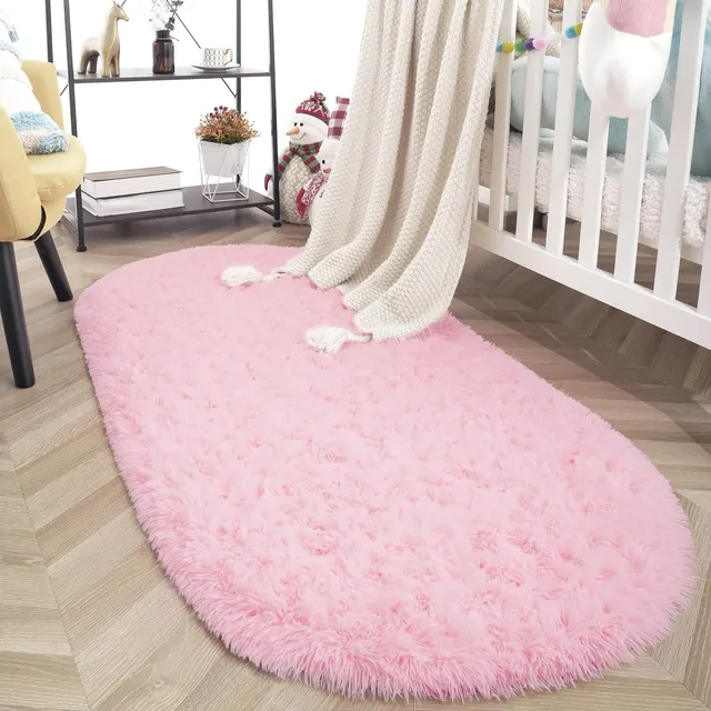 Tapis ovale pour salon tapis de canapé en fourrure tapis… – vue 6