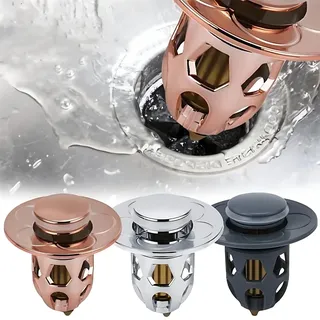 Bonde lavabo poussoir panier filtre anticheveux laiton chromé cuivré…