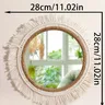 Miroir mural rond macramé bohème tressé corde jute coton… – vue 5