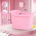 Seau de baignoire pour bébé, avec trou de Drainage latéral et siège de Support, lavabo de douche pour enfants en bas âge, accessoires de salle de bain pour nouveau-nés