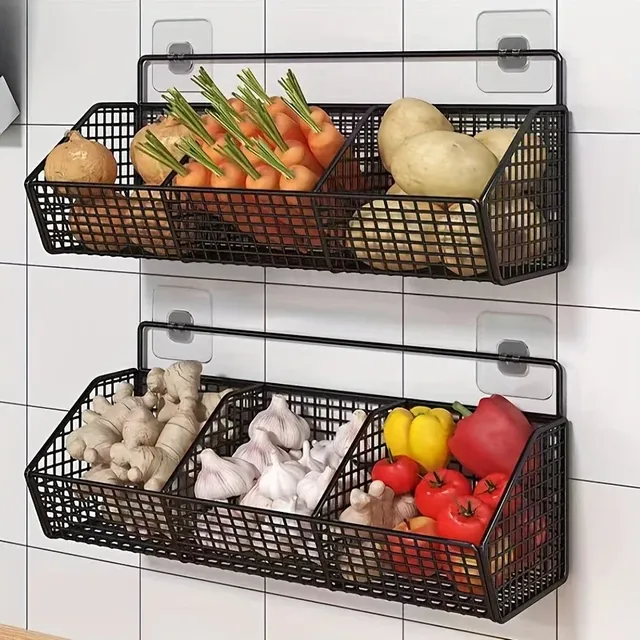 Panier rangement mural cuisine double niveau métallique…