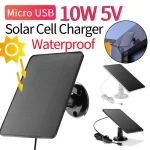 Panneaux solaires portables 10W 5V, avec support de montage à 360 degrés, chargement Micro USB, chargeur de cellules solaires monocristallines étanche