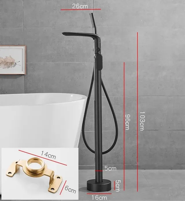 Tuqiu-Ensemble de douche de baignoire noire – vue 6