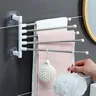 Porte serviettes mural pivotant quatre bras acier chromé… – vue 2