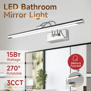 Miroir lumineux USB vanité lumière 3 couleurs en 1 lampe Dimmable miroir armoire lumière pour salon cuisine salle de bain chambre moderne Miroir lumineux USB vanité lumière 3 couleurs en 1 lampe Dimmable miroir armoire lumière pour salon cuisine salle de bain chambre moderne