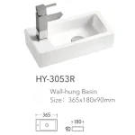 Salle de bain en céramique Ultra-étroite, balcon de chambre familiale, Mini lavabo mural carré