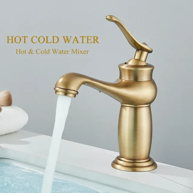 Robinet de lavabo en laiton antique – vue 5