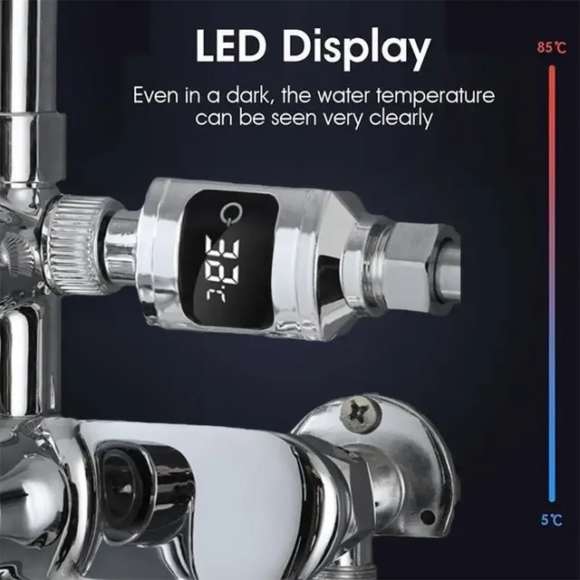 Thermomètre de douche d'eau à affichage LED électrique – vue 3