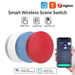 Commutateurs à bouton sans fil intelligents Tuya Zigbee, commutateur de liaison de scène, vie intelligente, prise en charge de la commande vocale Google Home et Alexa