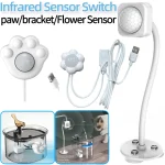 Joli de fontaine d&rsquo;eau pour chat à capteur infrarouge, résistant à 180, interrupteur de commande de distributeur, chargement USB, fournitures de fontaine pour animaux de compagnie