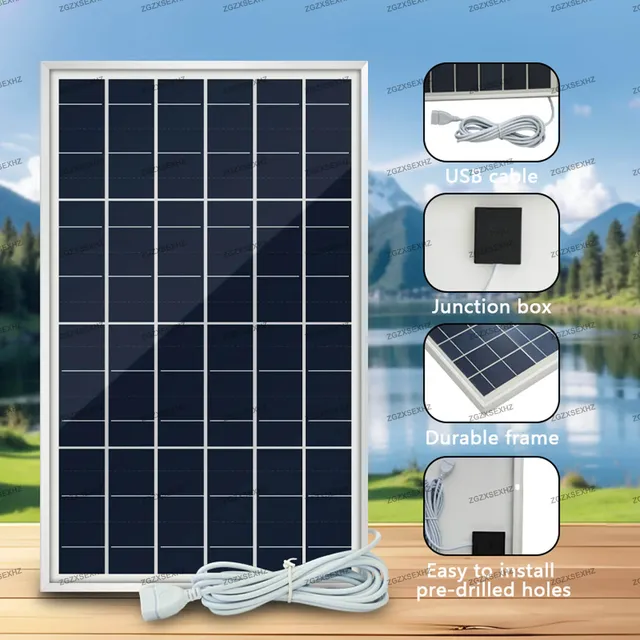 Panneau solaire portable rigide polycristallin 10W 12V… – vue 2
