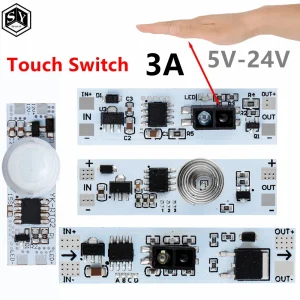 Module capacitif de commutateur tactile 5V-24V 3A, lampes de contrôle de gradation LED, composants actifs, balayage à courte Distance, capteur manuel Touc