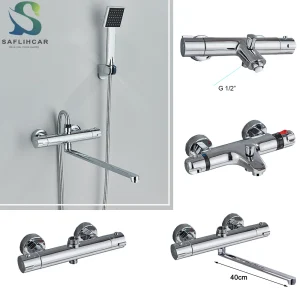 Robinet thermostatique chromé pour salle de bain, mélangeur d&rsquo;eau chaude et froide, robinet de baignoire, robinet de douche de remplacement