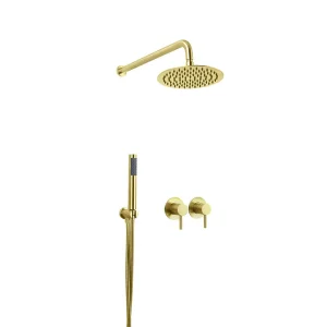 HOShower-Ensemble de douche à finition noire, style mural, brosse en acier inoxydable 304, or, ensemble de centre commercial HOShower-Ensemble de douche à finition noire, style mural, brosse en acier inoxydable 304, or, ensemble de centre commercial