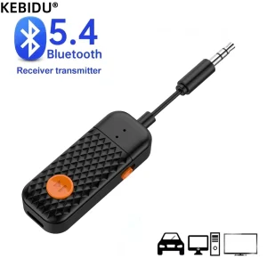 Bluetooth 5.4 transmetteur récepteur Audio 3.5MM AUX Hifi stéréo musique adaptateur sans fil avec micro pour voiture avion TV PC casque Bluetooth 5.4 transmetteur récepteur Audio 3.5MM AUX Hifi stéréo musique adaptateur sans fil avec micro pour voiture avion TV PC casque