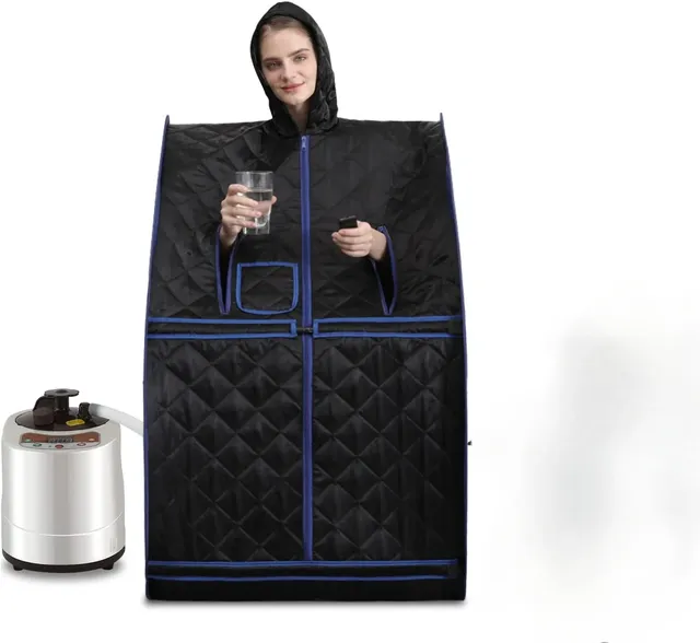 Sauna vapeur portable maison tente individuel noir… – vue 3