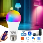 Tuya WiFi lampe intelligente E27 RGB LED ampoule 12W 15W 18W Alexa lampe à LED ampoules vie intelligente APP commande vocale avec Google Home Alice