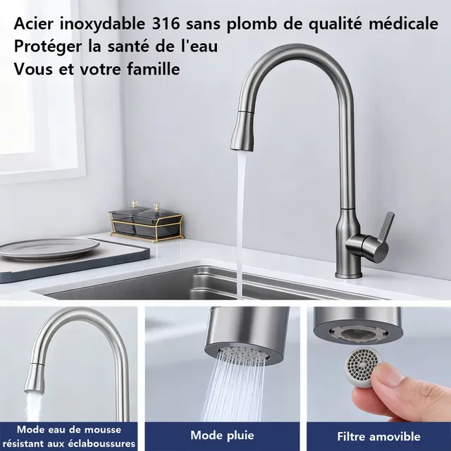 Robinet d'évier de cuisine à capteur intelligent en… – vue 2