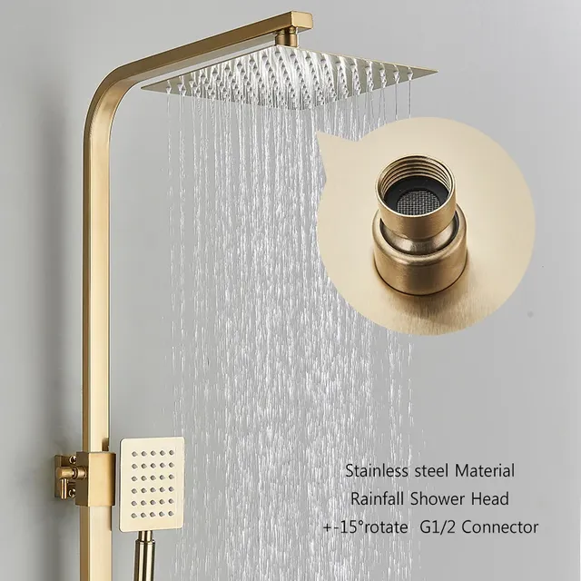 Robinet de douche doré brossé – vue 3