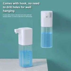 Distributeur automatique de savon à capteur infrarouge, capacité de 550ml, conception sans contact, distributeur de mousse intelligent, chargeur USB