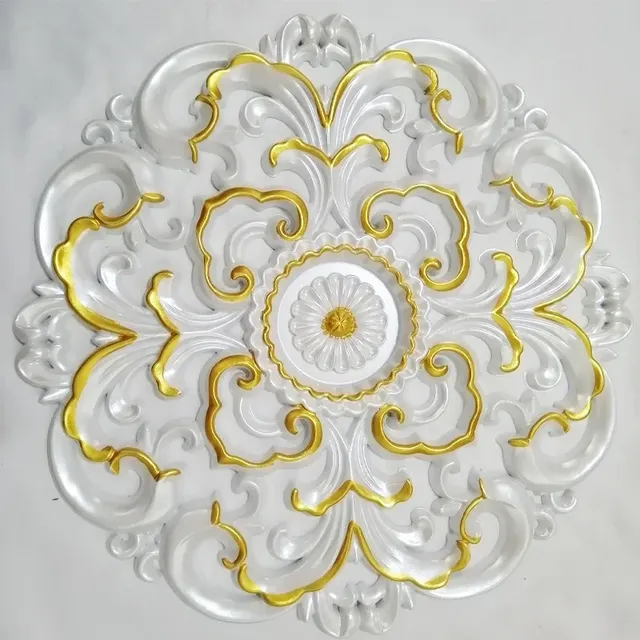 Rosace plafond décorative baroque volutes motifs floraux… – vue 4