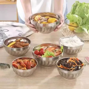 Vaisselle bol en acier inoxydable Double couche bol à soupe Anti-brûlure Non cassé bol de cantine Durable de Style coréen maternelle Vaisselle bol en acier inoxydable Double couche bol à soupe Anti-brûlure Non cassé bol de cantine Durable de Style coréen maternelle