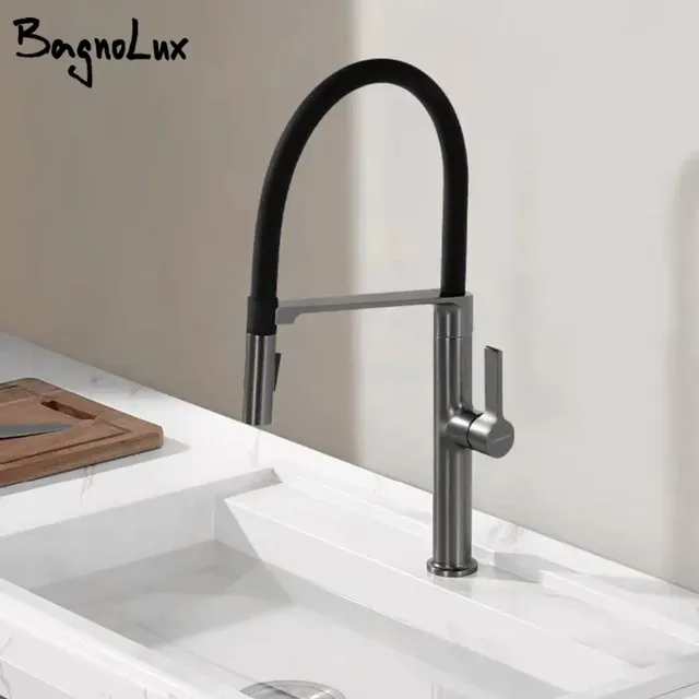 Robinet de cuisine noir avec pulvérisateur rétractable…