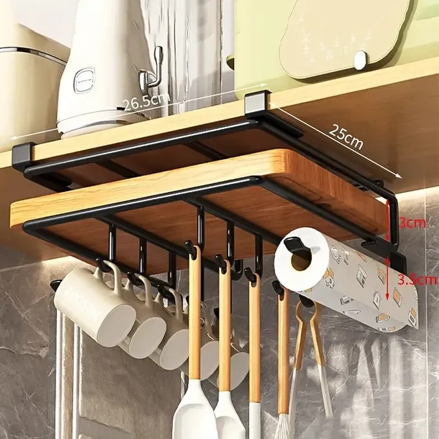 Support organisateur suspendu de cuisine avec crochets… – vue 3