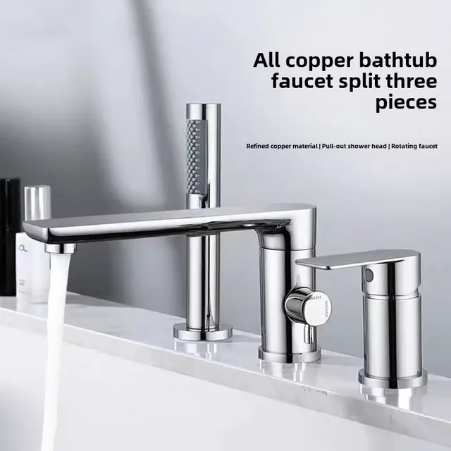 Mitigeur bain douche trois trous montage rebord finition… – vue 2