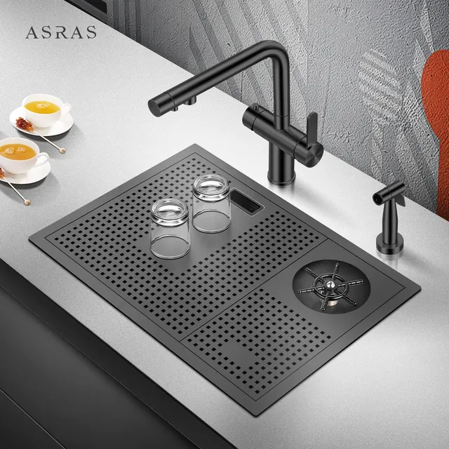 ASRAS 304 évier de cuisine multifonctionnel en acier… – vue 2