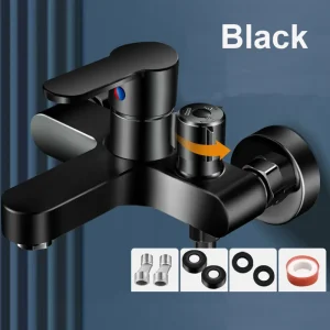 Robinet de douche de salle de bains chromé, mitigeur mural d’eau chaude et froide à double bec pour séparateur de salle de bains, lavabo de douche de bain Robinet de douche de salle de bains chromé, mitigeur mural d’eau chaude et froide à double bec pour séparateur de salle de bains, lavabo de douche de bain