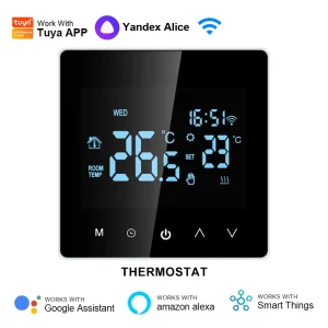 Tuya Smart WiFi ThermoandreElectric, chauffage au sol, eau, gaz, bomicrophone, LCD, numérique, tactile, contrôle de la température pour Google Home, Alexa