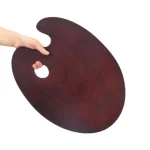 Palette de peinture à l&rsquo;huile ovale/carrée, panneaux en bois Vintage, plateau de peinture acrylique avec trou pour le pouce, Film de scellage à l&rsquo;huile, planche de mélange de couleurs