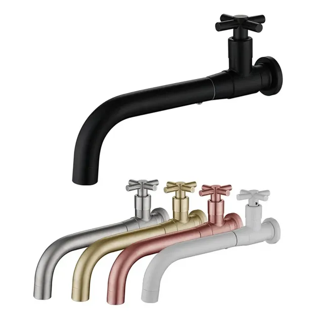 Robinet d'eau froide simple mural en acier inoxydable – vue 3