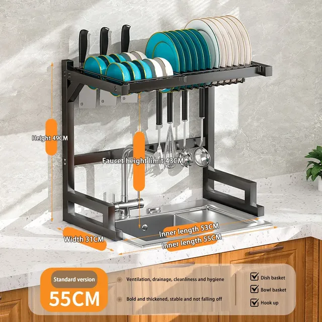 Étagère de vidange en acier inoxydable pour évier de… – vue 2