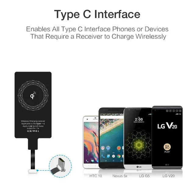 Chargeur sans fil récepteur Support Type C Micro USB… – vue 2