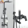 Robinet de douche chromé noir à 3/4 voies