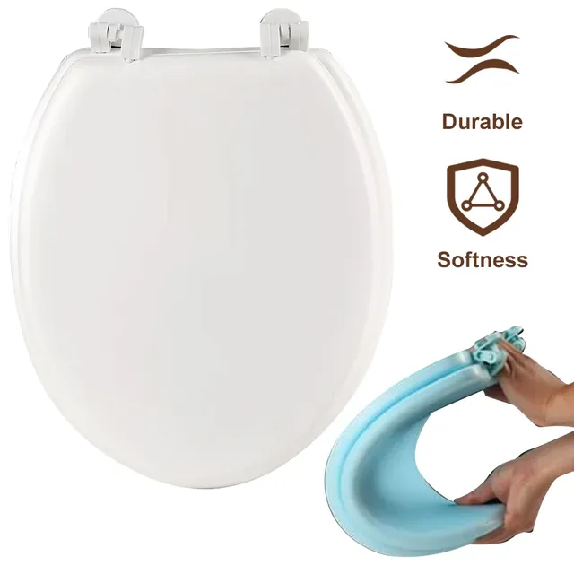 Siège toilette ovale allongé rembourré fermeture douce… – vue 2