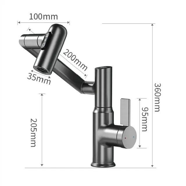 Robinet de lavabo LED à affichage numérique – vue 6