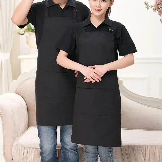 Lot trois tabliers cuisine unisexes coton polyester… – vue 2