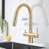 Robinet de cuisine en or brossé – vue 6