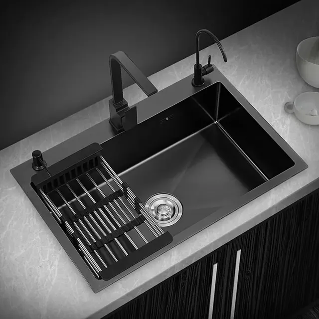 Grand évier de cuisine en acier inoxydable 304