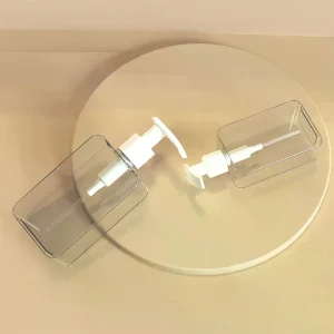 Distributeur de savon carré de 200/300ml, bouteille de Lotion de comptoir avec pompe, distributeur de savon liquide de Lotion de salle de bains, bouteille vide rechargeable