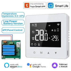 Tuya – Thermostat pour maison intelligente, eau électrique, chauffage au sol chaud, chaudière à gaz, WiFi, télécommande de température avec Google Alexa Tuya – Thermostat pour maison intelligente, eau électrique, chauffage au sol chaud, chaudière à gaz, WiFi, télécommande de température avec Google Alexa