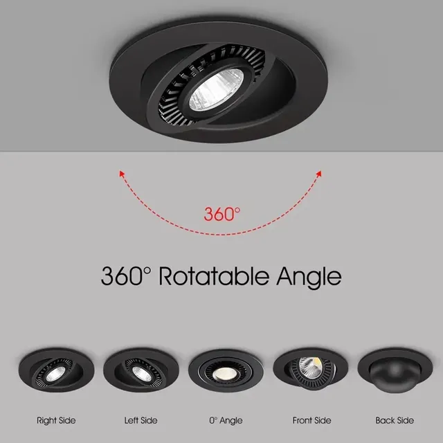 Dimmable LED Downlight 5w 7w 10w encastré plafonnier 360… – vue 3