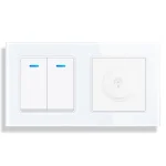 SRAN variateur de lumière bouton rotatif variateur contrôleur de luminosité réglable cadre en verre trempé bouton variateur