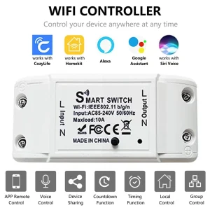 10A WiFi commutateur intelligent maison intelligente commutateur de commande sans fil relais disjoncteur télécommande commande vocale prise en charge Alexa Google Home Ewelink