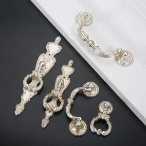 Poignées de meuble antiques en argent et or, tirettes de porte pour placard de cuisine, quincaillerie rétro, décoration de la maison avec vis