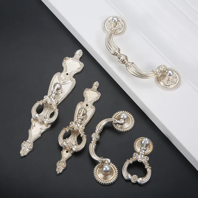 Poignées meubles antiques argent doré alliage zinc…